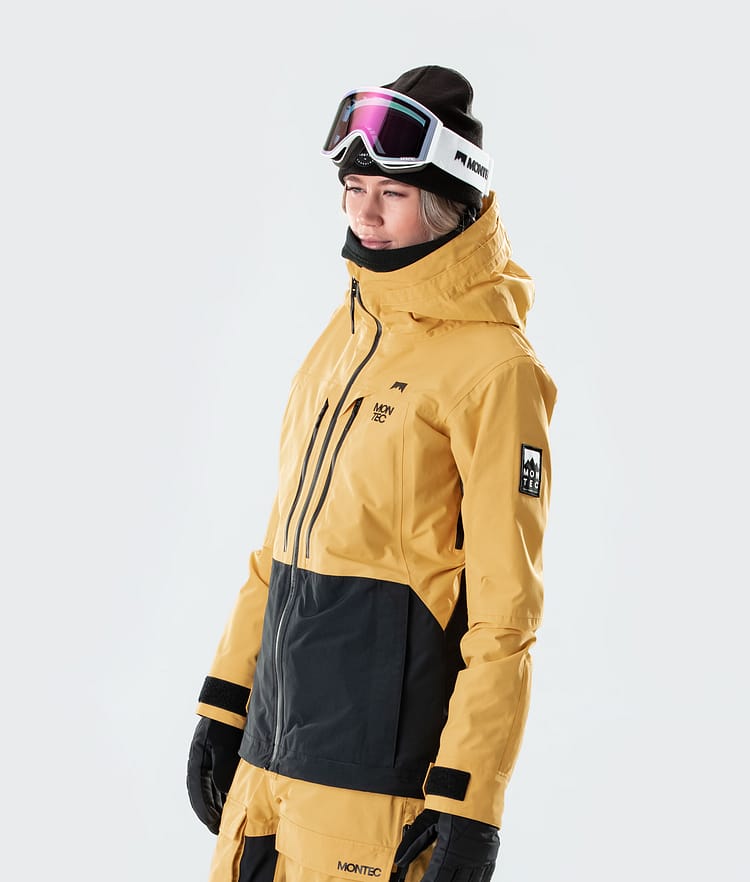Montec Moss W 2020 Lumilautailutakki Naiset Yellow/Black, Kuva 4 / 9