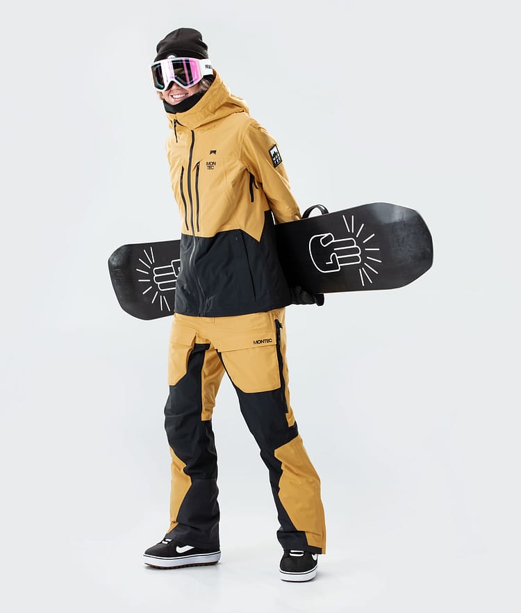 Montec Moss W 2020 Lumilautailutakki Naiset Yellow/Black, Kuva 6 / 9