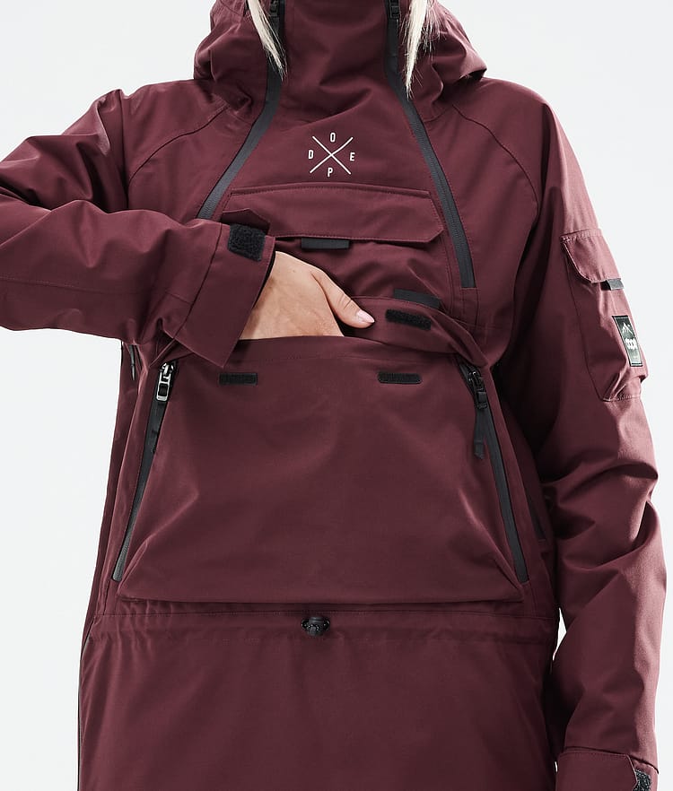 Dope Akin W 21 Lumilautailutakki Naiset Burgundy, Image 10 of 11