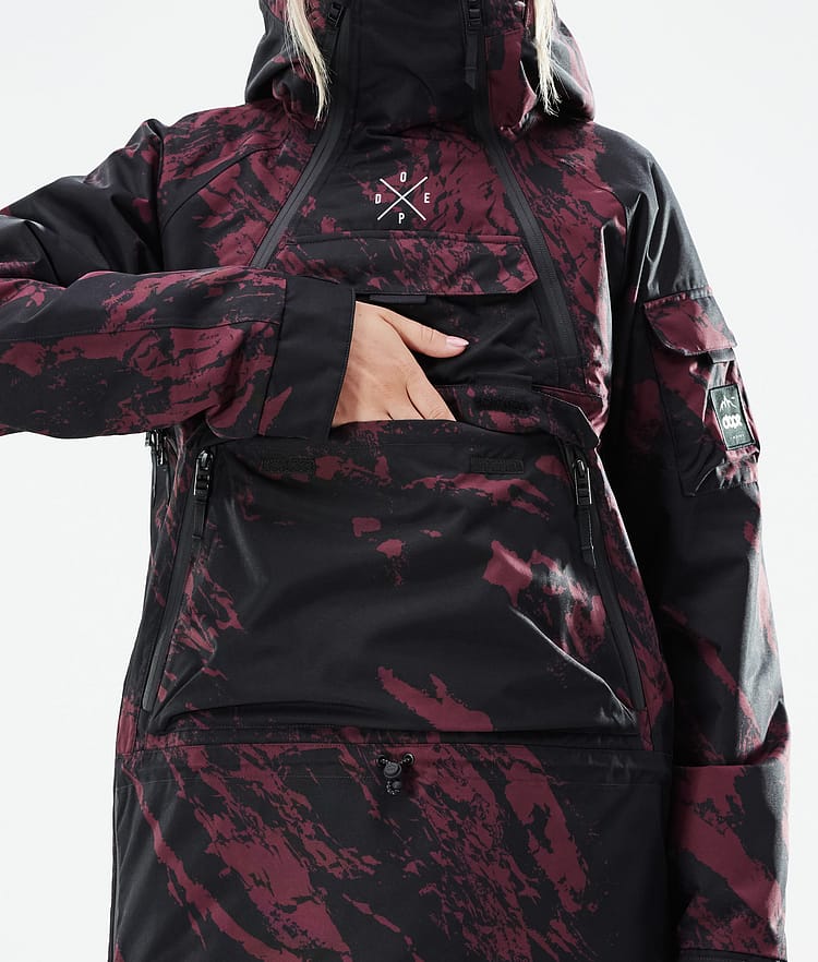 Dope Akin W 21 Lumilautailutakki Naiset Paint Burgundy, Image 10 of 11