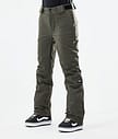 Dope Con W 21 Lumilautailuhousut Naiset Olive Green