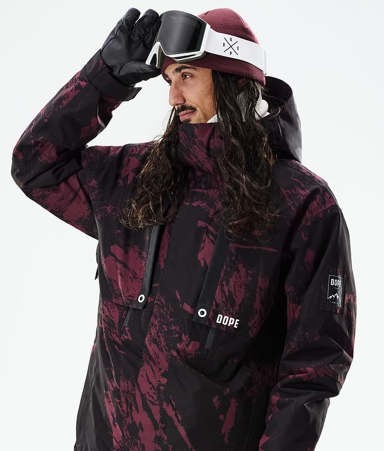 Dope Mojo Lumilautailutakki Miehet Paint Burgundy, Image 3 of 11