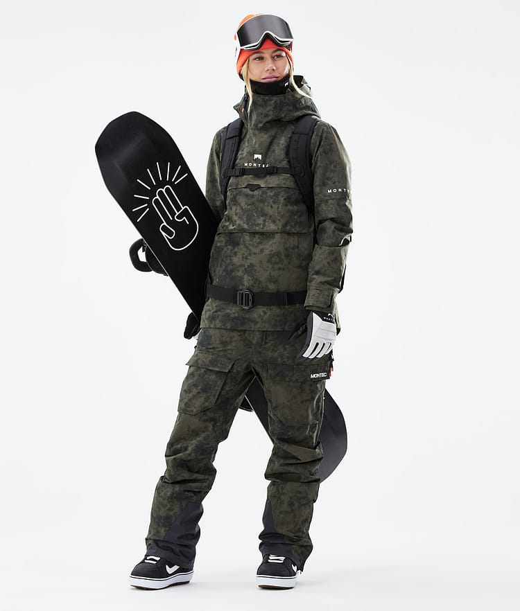 Montec Dune W 21 Lumilautailutakki Naiset Olive Green Tiedye, Image 5 of 11
