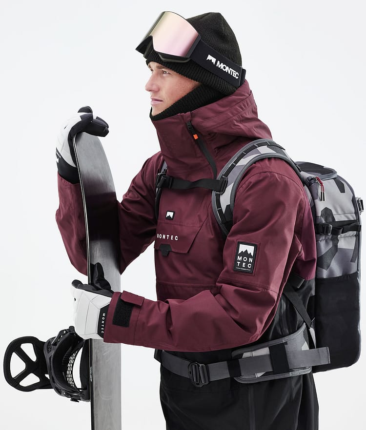Montec Doom 21 Lumilautailutakki Miehet Burgundy/Black, Image 4 of 13