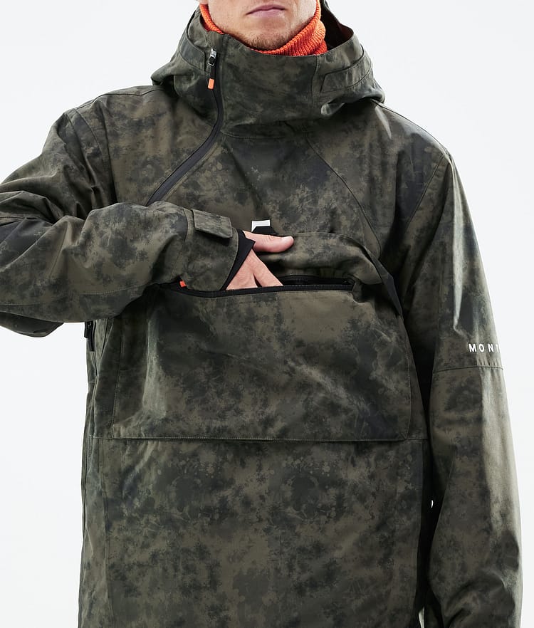Montec Dune 21 Lumilautailutakki Miehet Olive Green Tiedye, Image 10 of 10