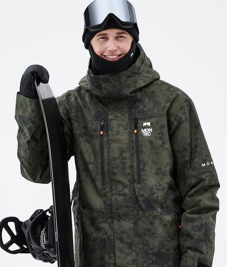 Montec Fawk 21 Lumilautailutakki Miehet Olive Green Tiedye, Image 2 of 10