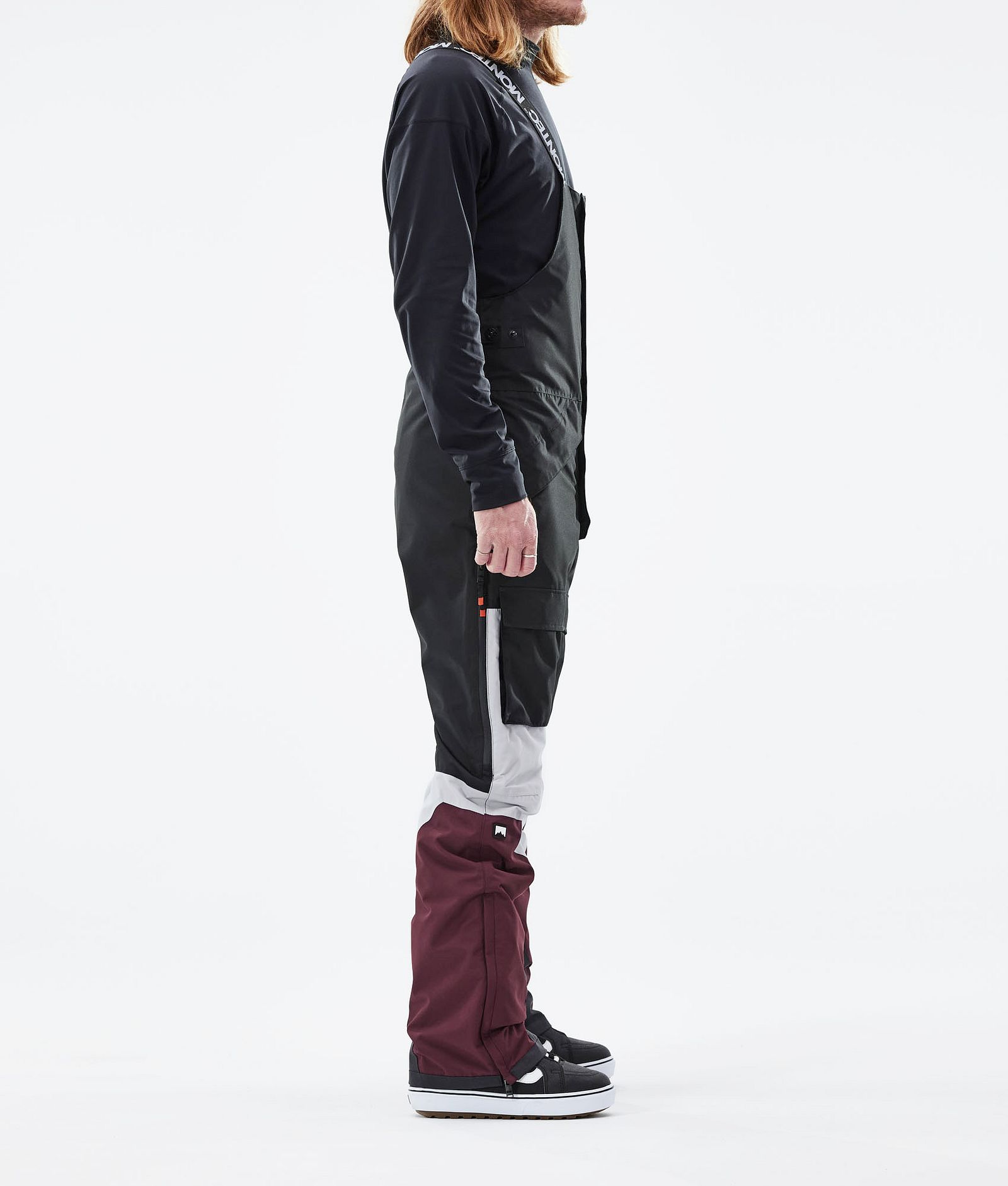 Montec Fawk 2021 Lumilautailuhousut Miehet Black/Light Grey/Burgundy, Kuva 2 / 6