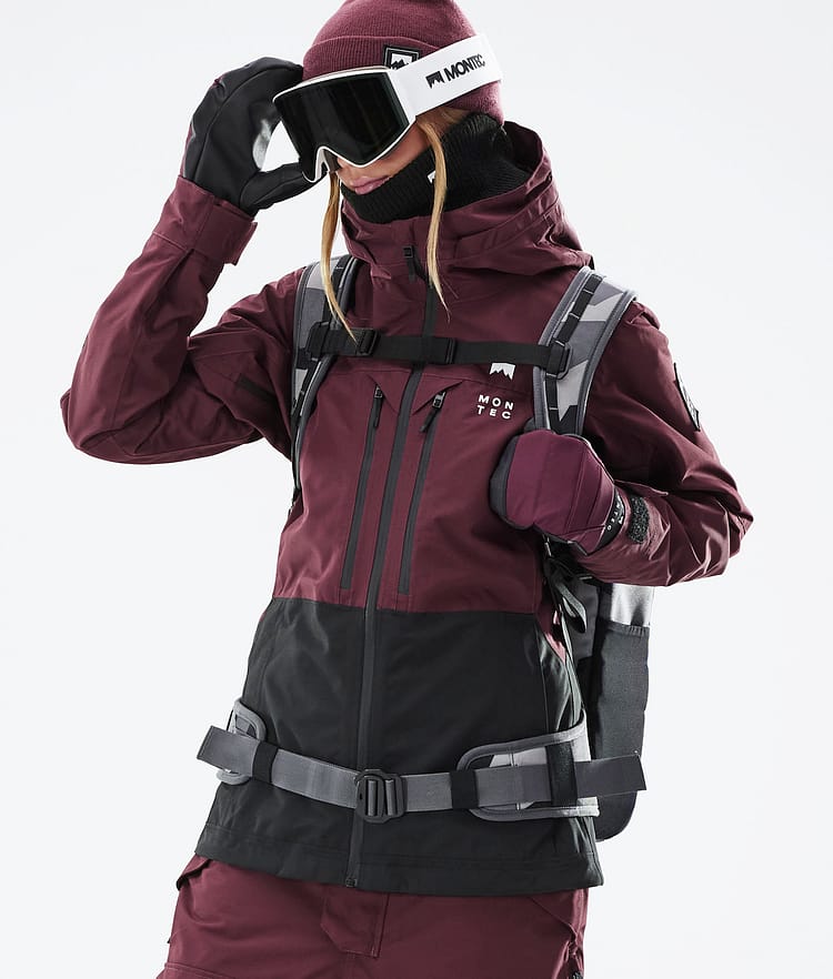 Montec Moss W 21 Lumilautailutakki Naiset Burgundy/Black, Image 3 of 12