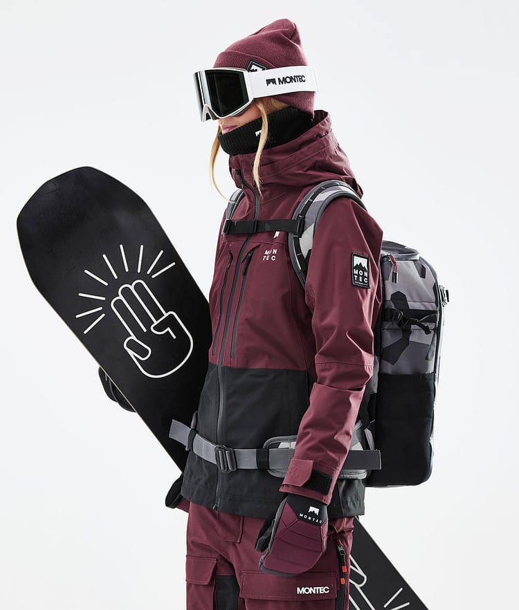 Montec Moss W 21 Lumilautailutakki Naiset Burgundy/Black, Image 4 of 12