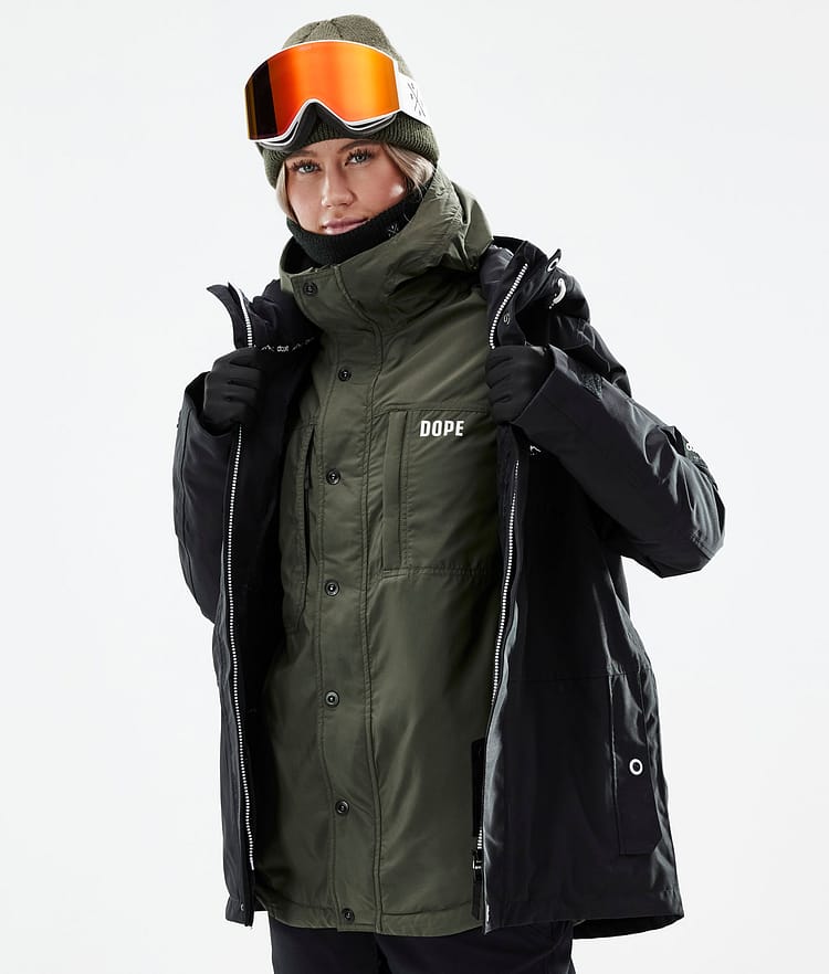 Dope Insulated W Välikerrostakki Laskettelu Naiset Olive Green, Image 2 of 12