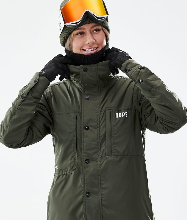 Dope Insulated W Välikerrostakki Laskettelu Naiset Olive Green, Image 3 of 12