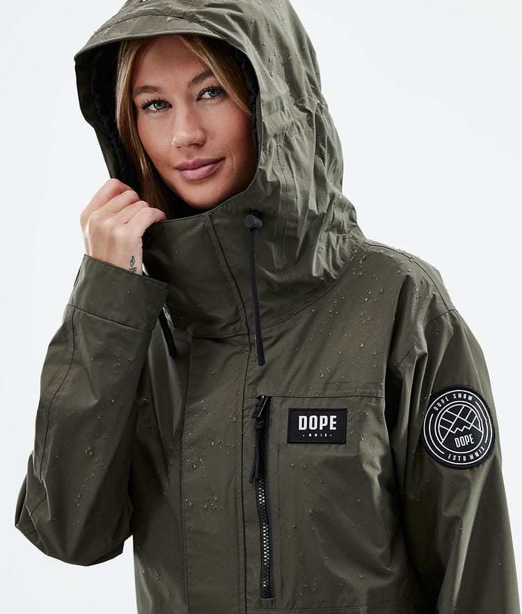 Dope Blizzard Light W Full Zip Ulkoilutakki Naiset Olive Green, Kuva 5 / 10