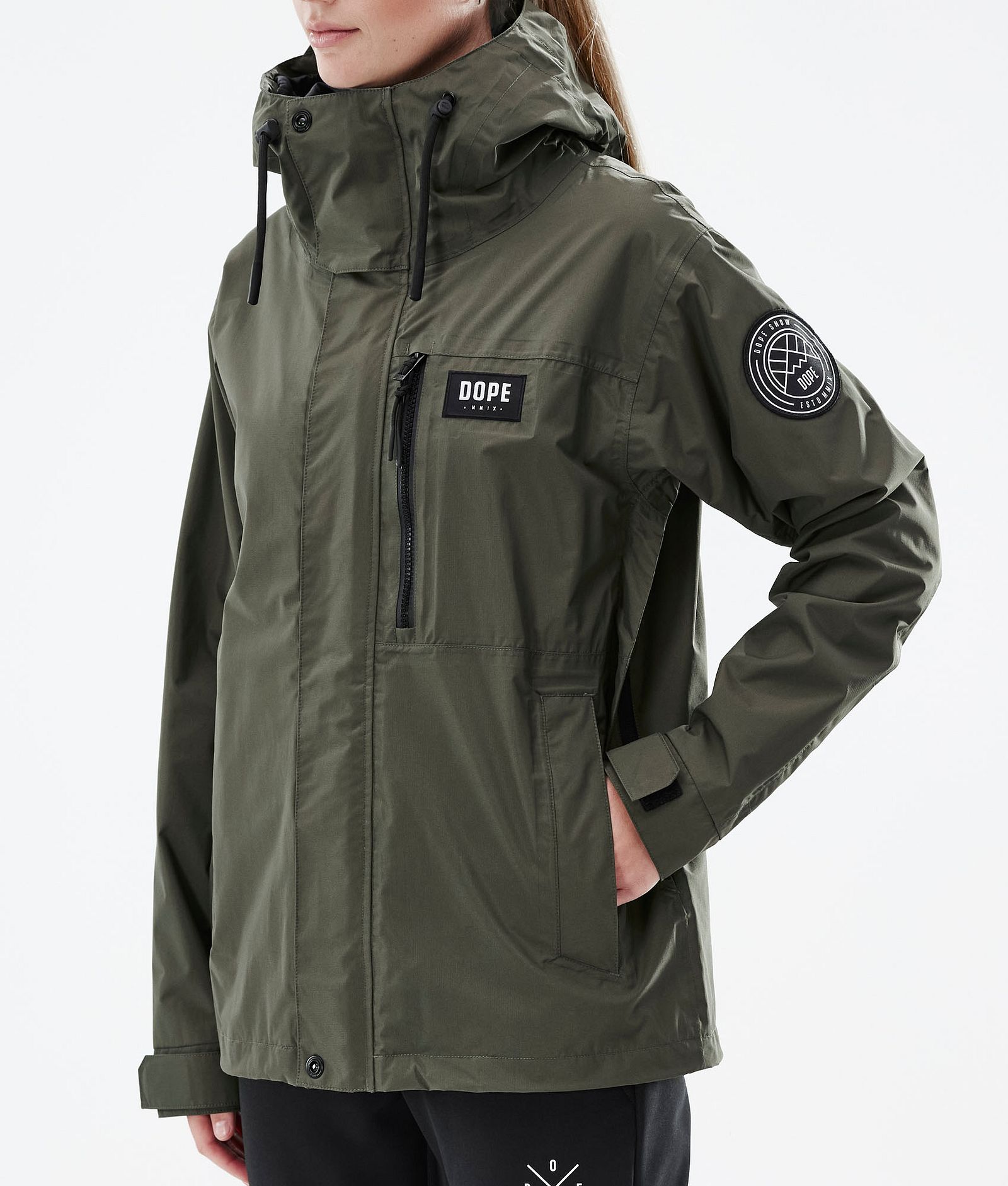 Dope Blizzard Light W Full Zip Ulkoilutakki Naiset Olive Green, Kuva 8 / 10
