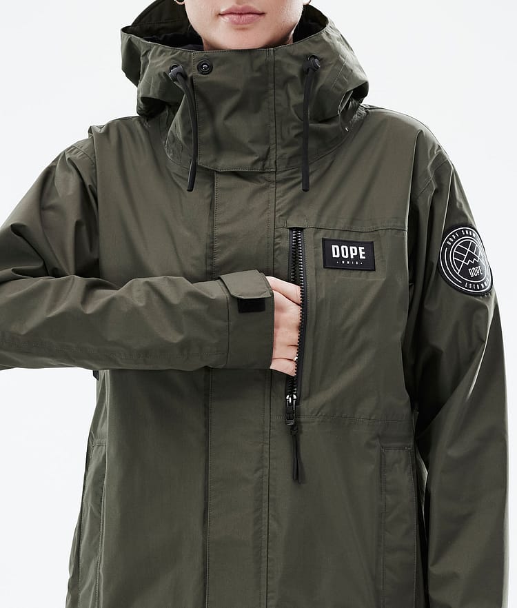 Dope Blizzard Light W Full Zip Ulkoilutakki Naiset Olive Green, Kuva 9 / 10