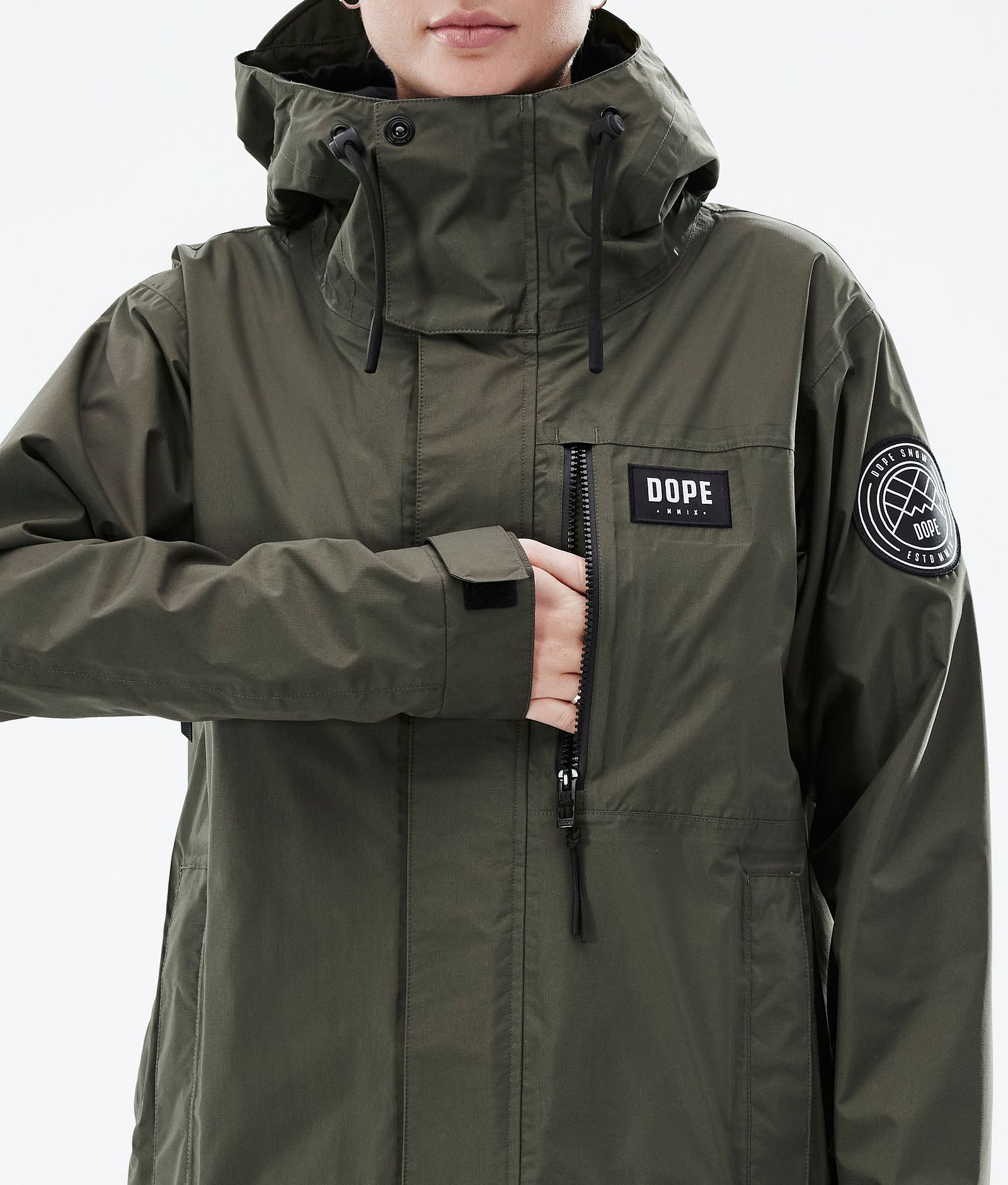 Dope Blizzard Light W Full Zip Ulkoilutakki Naiset Olive Green, Kuva 9 / 10