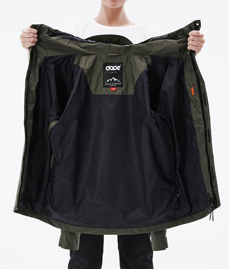 Dope Blizzard Light W Full Zip Ulkoilutakki Naiset Olive Green, Kuva 10 / 10