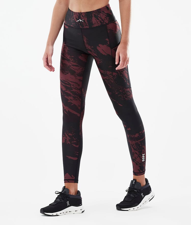 Dope Lofty Tech Leggingsit Naiset Paint Burgundy, Kuva 1 / 8