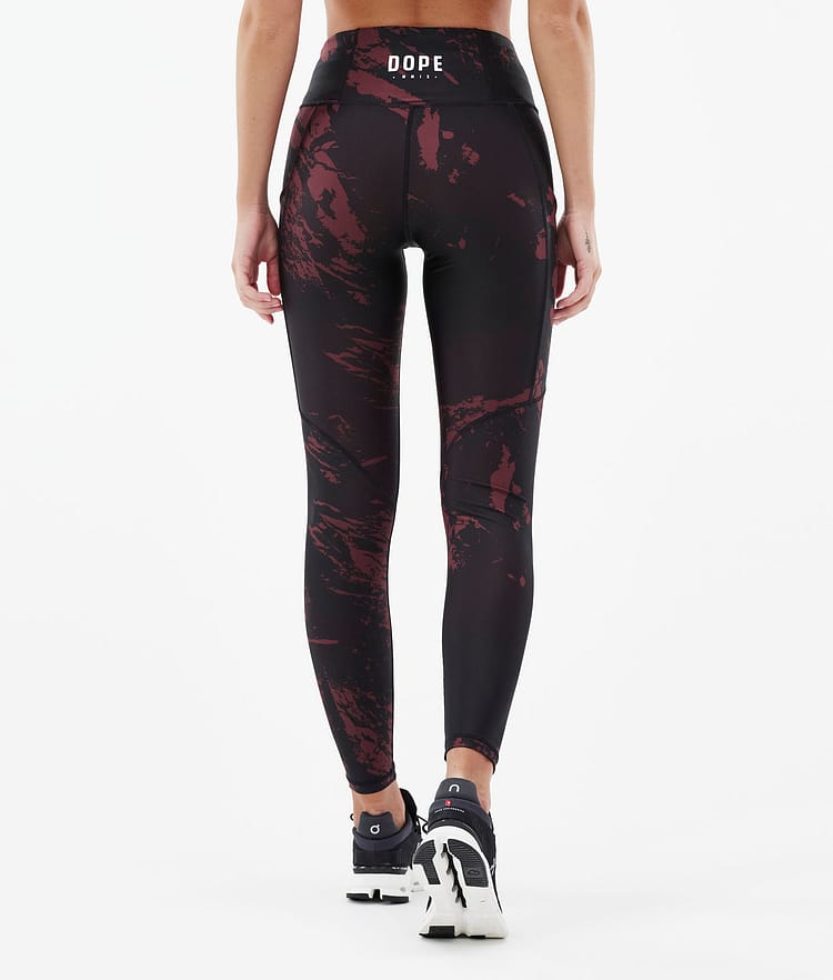 Dope Lofty Tech Leggingsit Naiset Paint Burgundy, Kuva 2 / 8