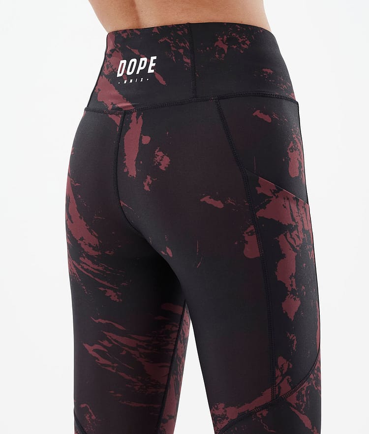 Dope Lofty Tech Leggingsit Naiset Paint Burgundy, Kuva 7 / 8