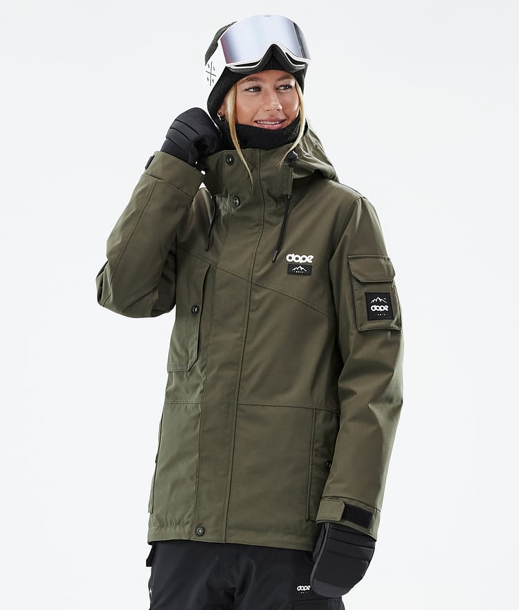 Dope Adept W Laskettelutakki Naiset Olive Green/Black