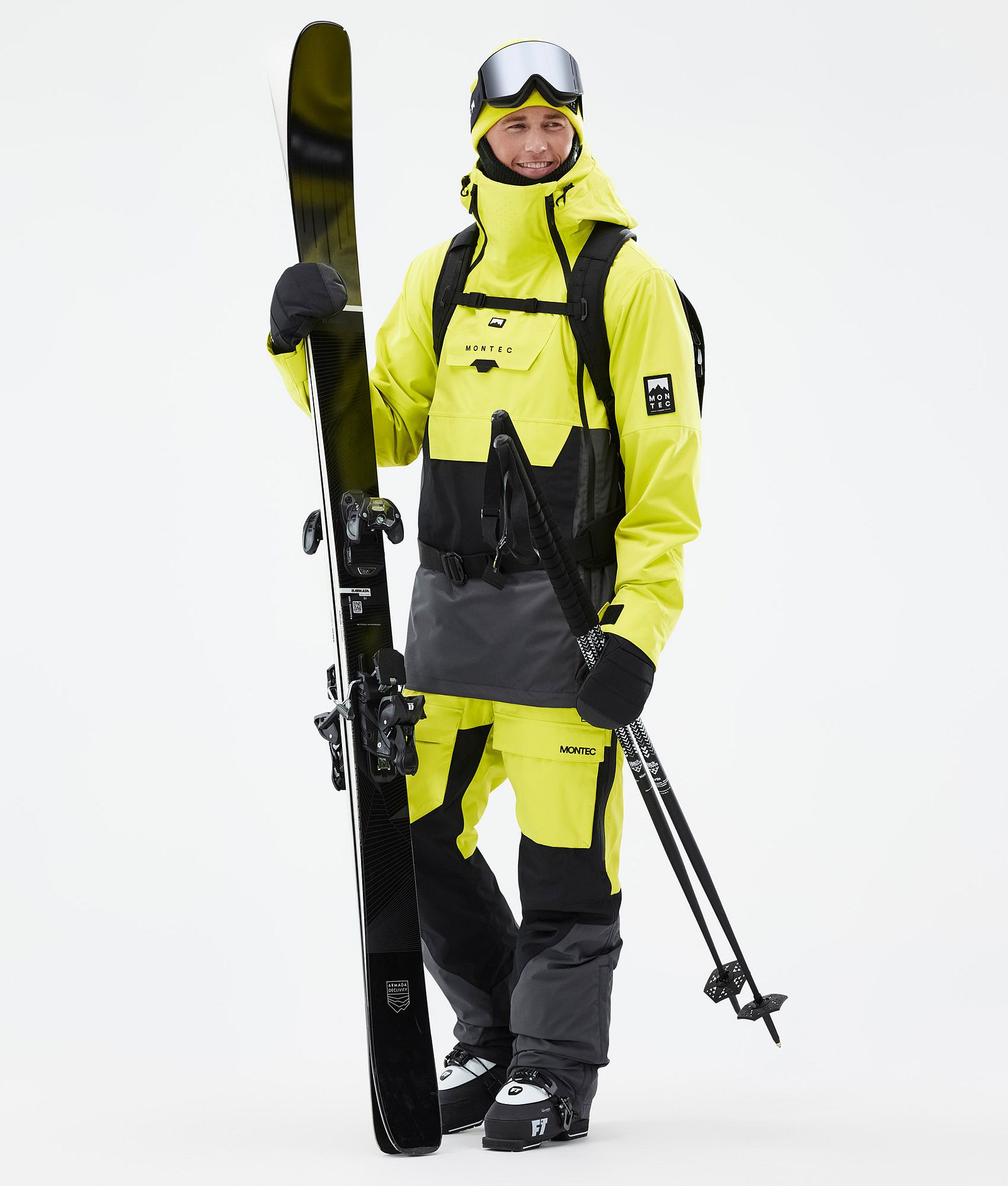 Montec Doom Laskettelutakki Miehet Bright Yellow/Black/Phantom, Kuva 3 / 11