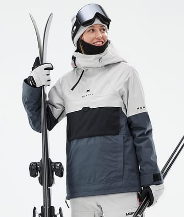 Montec Dune W Laskettelutakki Naiset Light Grey/Black/Metal Blue