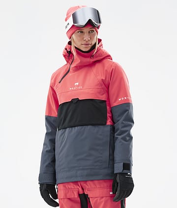 Montec Dune W Lumilautailutakki Naiset Coral/Black/Metal Blue