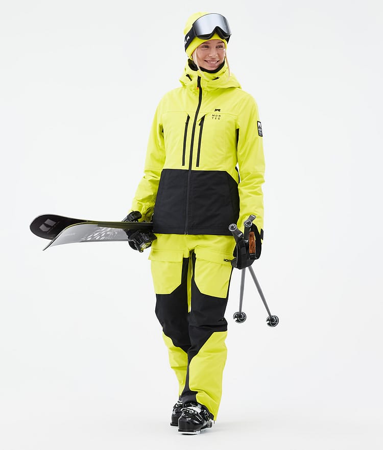 Montec Moss W Laskettelutakki Naiset Bright Yellow/Black, Kuva 3 / 10