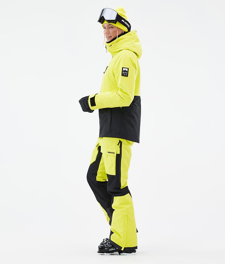 Montec Moss W Laskettelutakki Naiset Bright Yellow/Black, Kuva 4 / 10