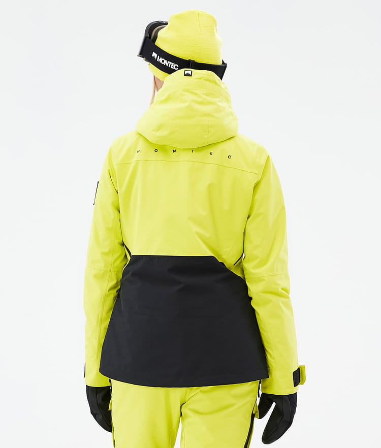 Montec Moss W Laskettelutakki Naiset Bright Yellow/Black, Kuva 7 / 10