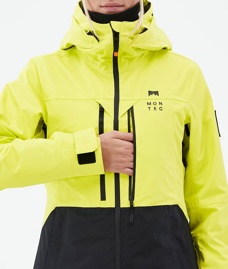 Montec Moss W Laskettelutakki Naiset Bright Yellow/Black, Kuva 9 / 10