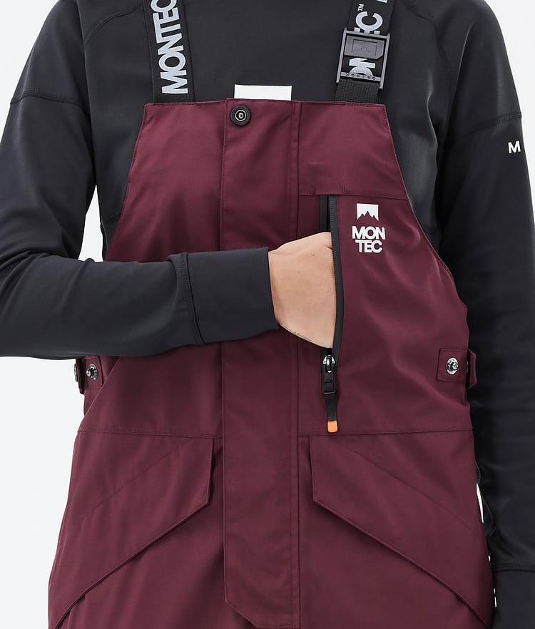 Montec Fawk W Lumilautailuhousut Naiset Burgundy/Black, Kuva 6 / 7