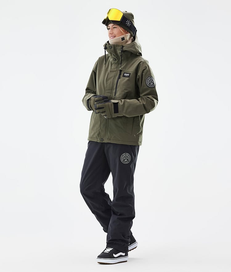 Dope Blizzard W Full Zip Lumilautailutakki Naiset Olive Green