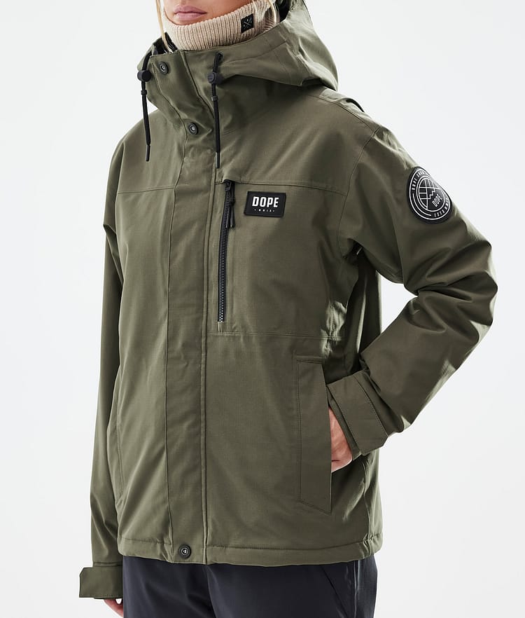 Dope Blizzard W Full Zip Lumilautailutakki Naiset Olive Green