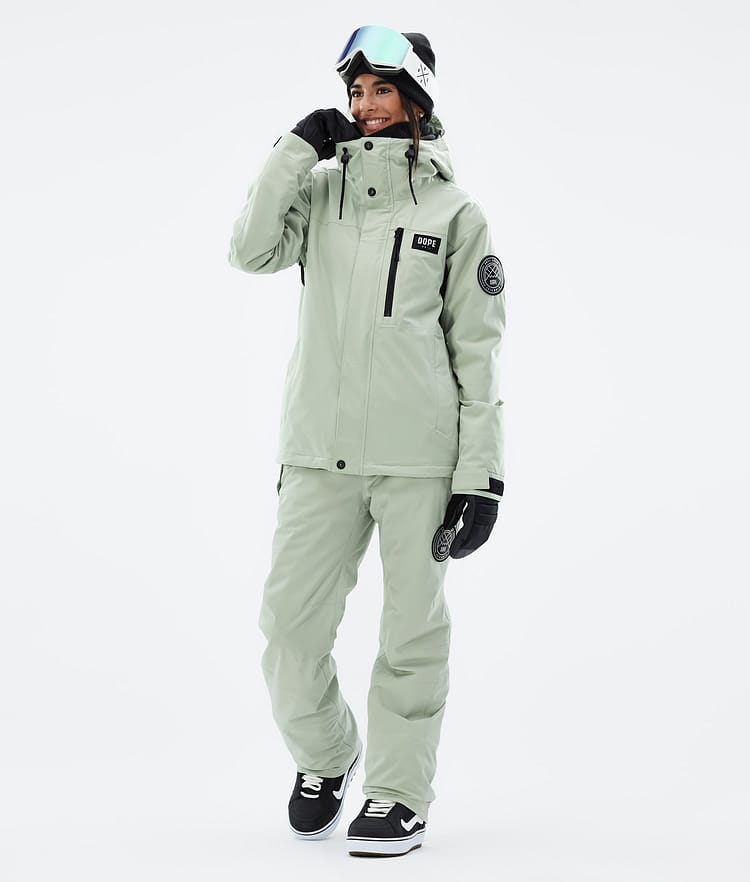 Dope Blizzard W Full Zip Lumilautailutakki Naiset Soft Green, Kuva 3 / 10