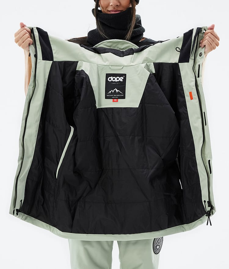 Dope Blizzard W Full Zip Laskettelutakki Naiset Soft Green, Kuva 10 / 10
