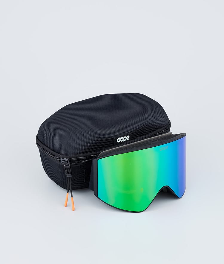 Dope Sight 2023 Laskettelulasit Black W/Black Green Mirror, Kuva 4 / 6
