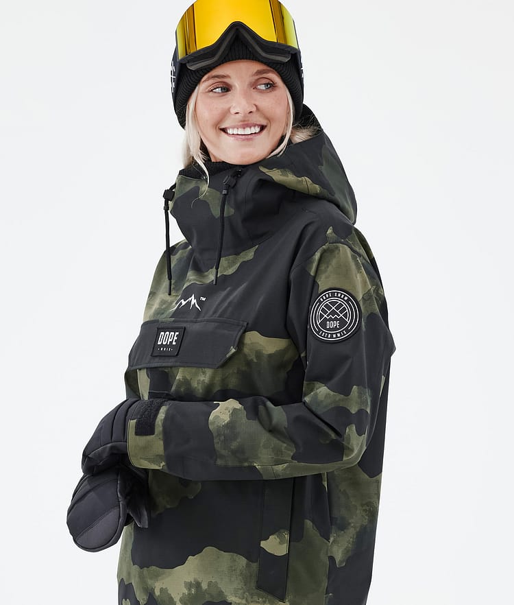 Dope Blizzard W 22 Lumilautailutakki Naiset Green Camo, Image 2 of 9