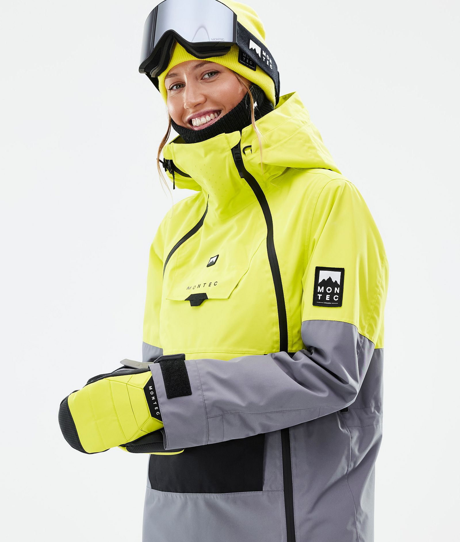 Montec Doom W Lumilautailutakki Naiset Bright Yellow/Black/Light Pearl, Kuva 2 / 11