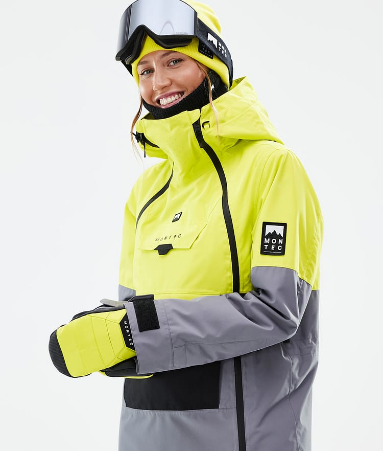 Montec Doom W Lumilautailutakki Naiset Bright Yellow/Black/Light Pearl, Kuva 2 / 11