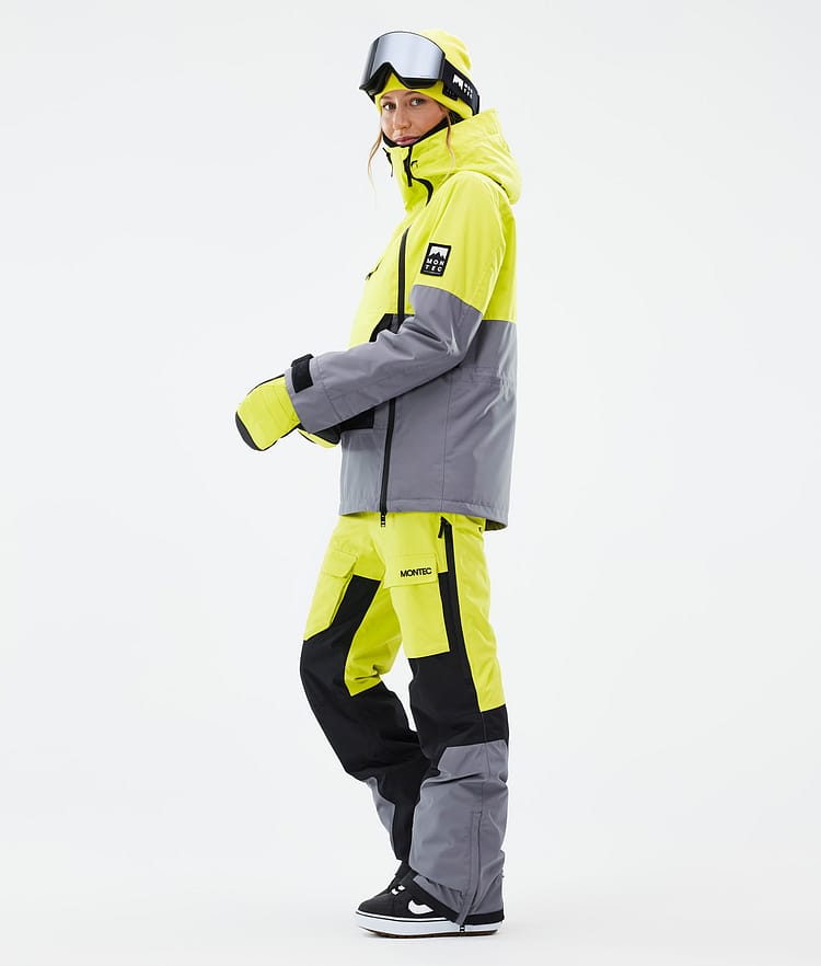 Montec Doom W Lumilautailutakki Naiset Bright Yellow/Black/Light Pearl, Kuva 4 / 11