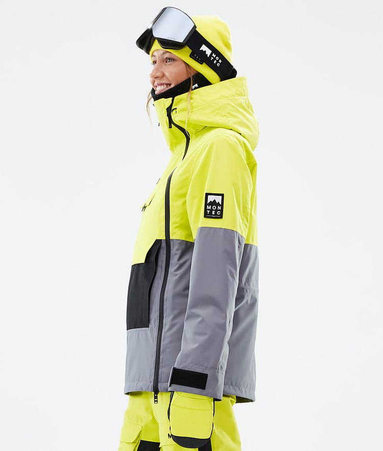 Montec Doom W Lumilautailutakki Naiset Bright Yellow/Black/Light Pearl, Kuva 6 / 11