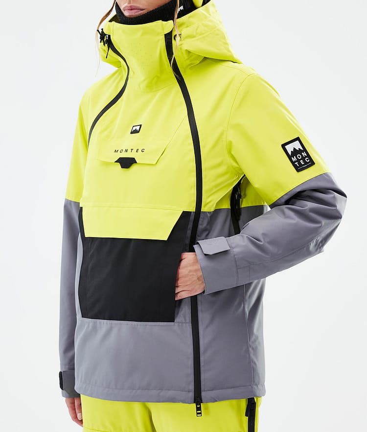 Montec Doom W Lumilautailutakki Naiset Bright Yellow/Black/Light Pearl, Kuva 8 / 11