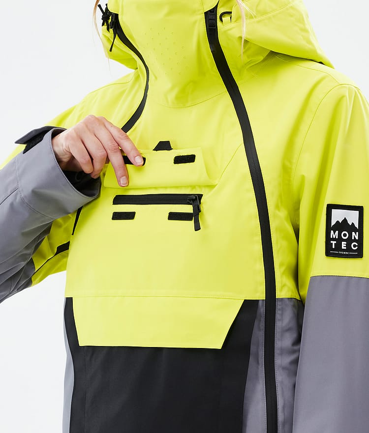 Montec Doom W Lumilautailutakki Naiset Bright Yellow/Black/Light Pearl, Kuva 10 / 11