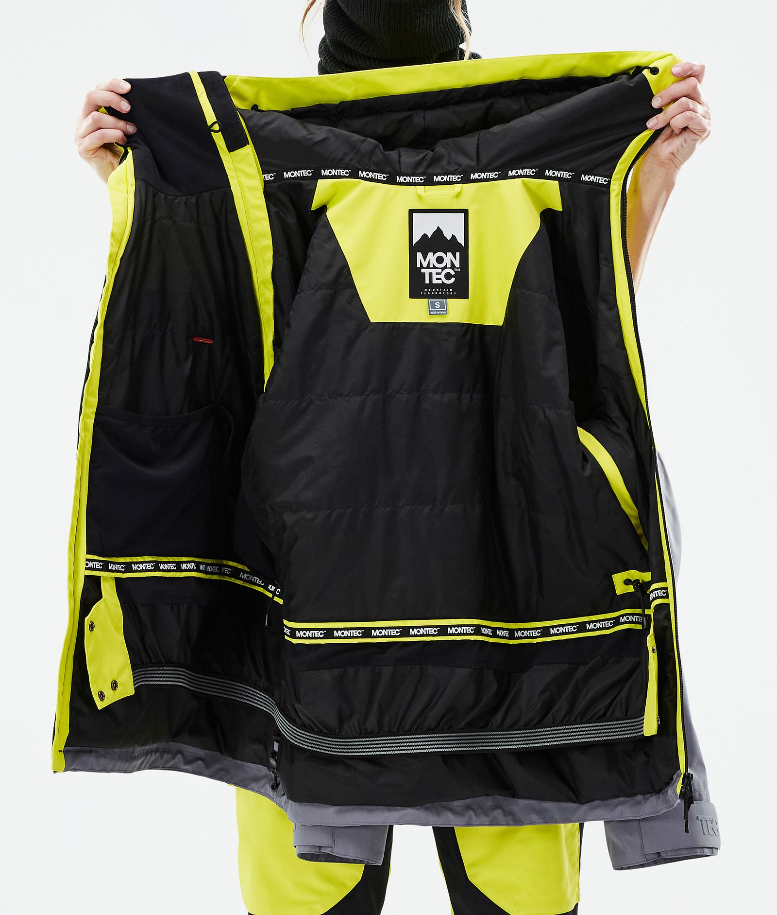 Montec Doom W Lumilautailutakki Naiset Bright Yellow/Black/Light Pearl, Kuva 11 / 11