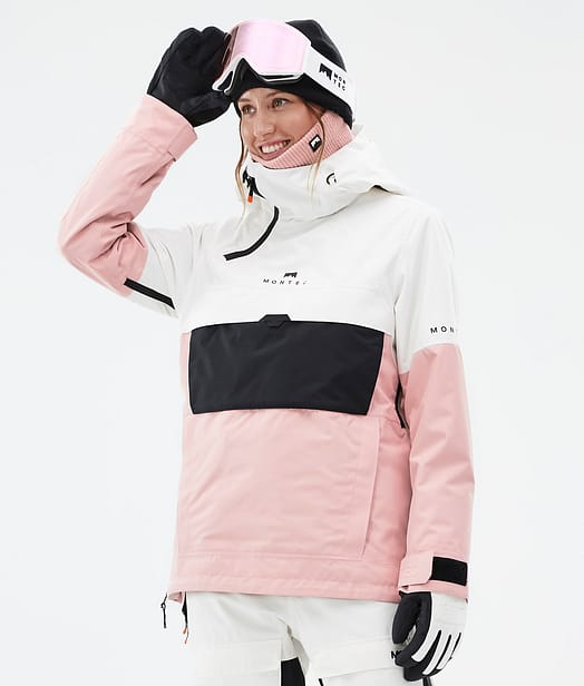 Montec Dune W Laskettelutakki Naiset Old White/Black/Soft Pink