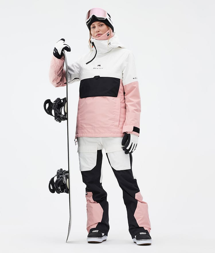 Montec Dune W Lumilautailutakki Naiset Old White/Black/Soft Pink