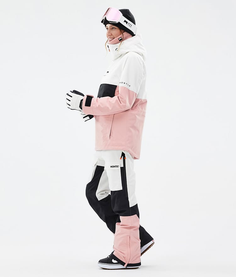 Montec Dune W Lumilautailutakki Naiset Old White/Black/Soft Pink