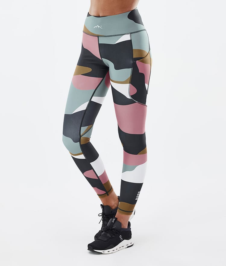 Dope Lofty Tech Leggingsit Naiset Shards Gold Muted Pink, Kuva 1 / 8