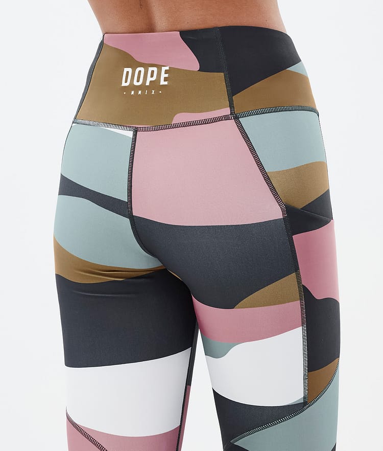 Dope Lofty Tech Leggingsit Naiset Shards Gold Muted Pink, Kuva 7 / 8